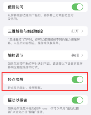 什玲镇苹果授权维修站分享iPhone轻点无法唤醒怎么办 